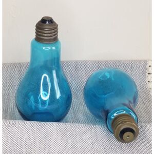 Vintage Cobalt Blue Light Bulb Salt and Pepper Shakers Made in Japan